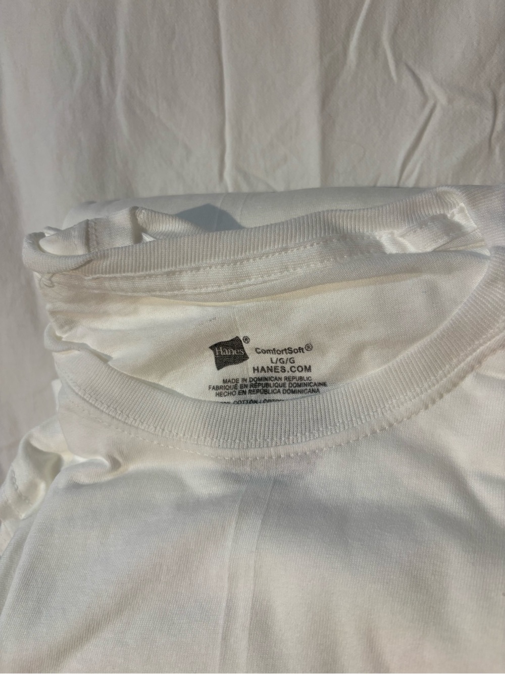Hanes White Crewneck Short-Sleeve Tee
